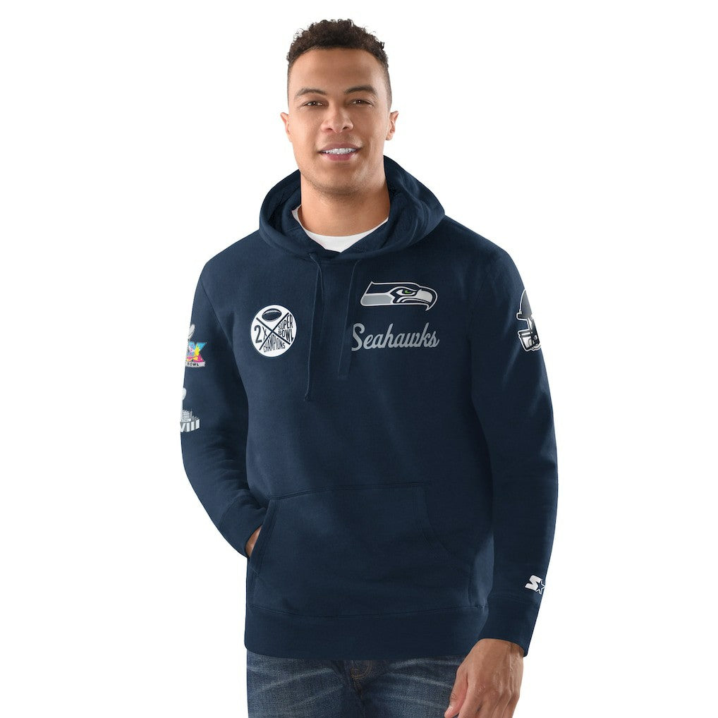 Seattle Seahawks Champion Starter Two-Time Super Bowl s Classic Fleece Hoodie