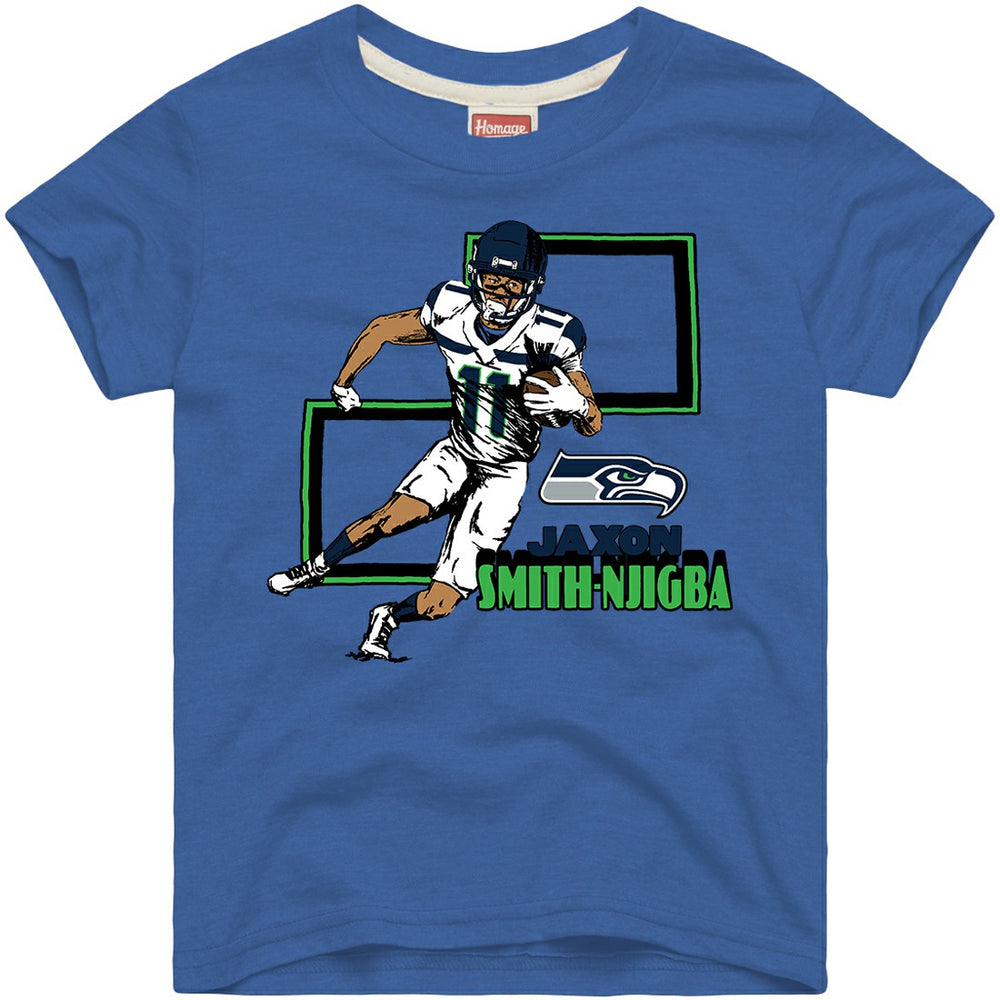 Seattle Seahawks  Jaxon Smith-Njigba  Homage Youth Draft Tri-Blend T-Shirt