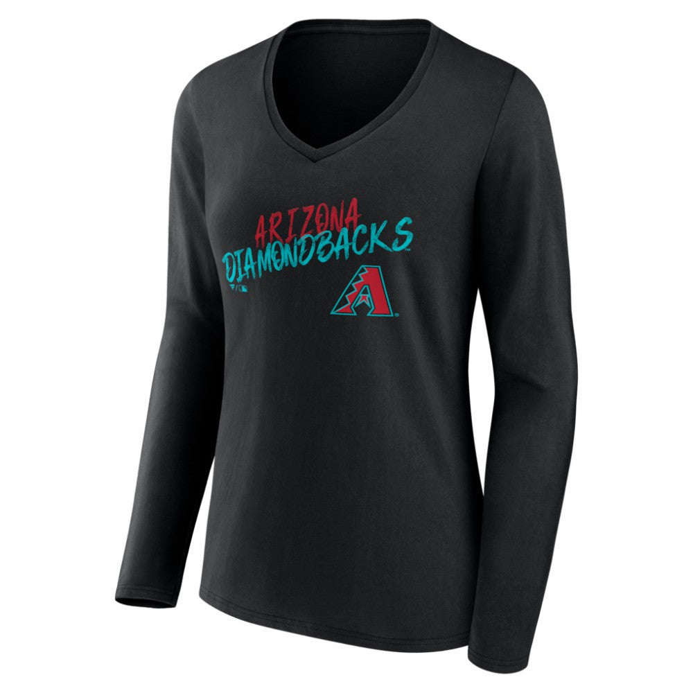 Arizona Diamondbacks Women's Hustle Personalized Name & Number Long Sleeve V-Neck T-Shirt | MLB Discount
