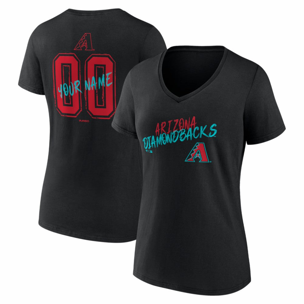 Arizona Diamondbacks Women's Hustle Personalized Name & Number V-Neck T-Shirt | MLB On Sale