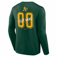 Athletics  Hustle Personalized Name & Number Long Sleeve T-Shirt | MLB For sale