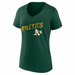 Athletics Women's Hustle Personalized Name & Number V-Neck T-Shirt | MLB Discount