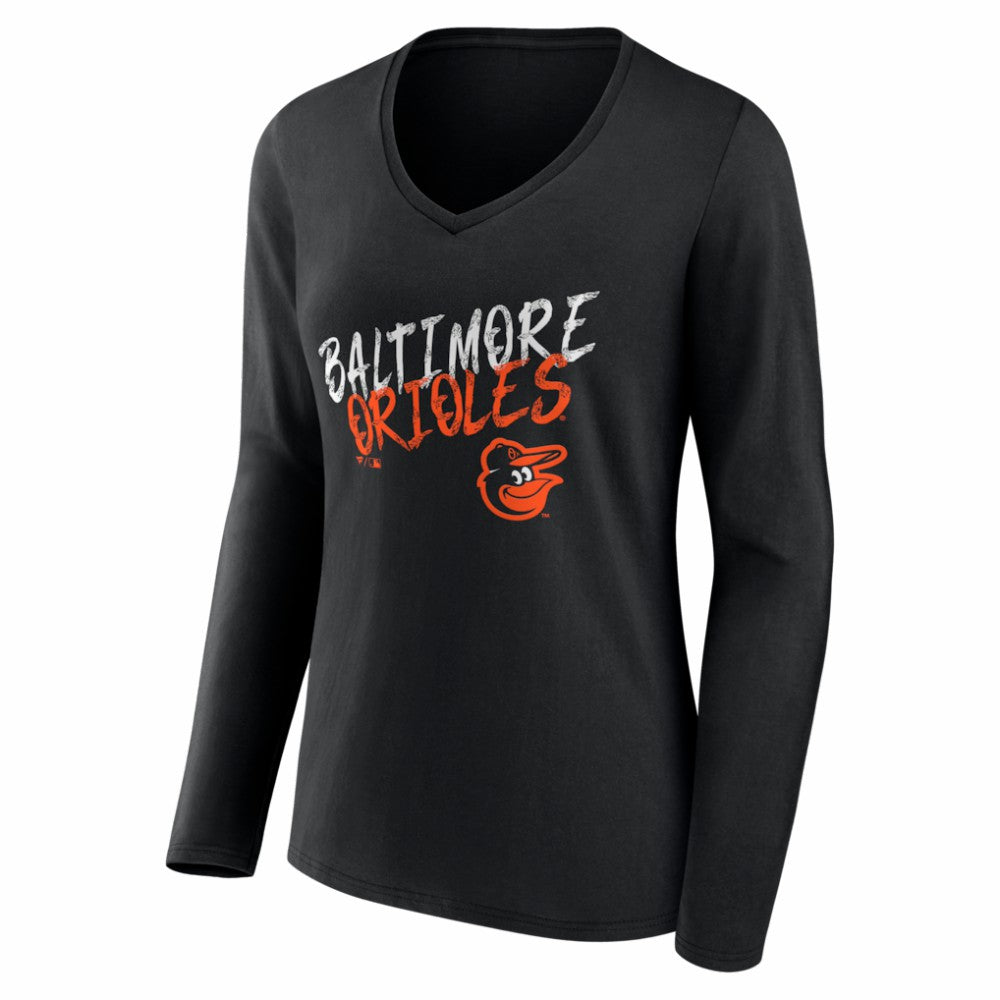 Baltimore Orioles Women's Hustle Personalized Name & Number Long Sleeve V-Neck T-Shirt | MLB For sale