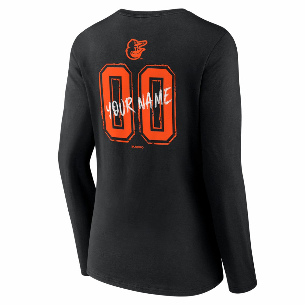 Baltimore Orioles Women's Hustle Personalized Name & Number Long Sleeve V-Neck T-Shirt | MLB For sale