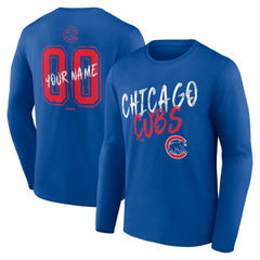 Chicago Cubs  Hustle Personalized Name & Number Long Sleeve T-Shirt | MLB Near me