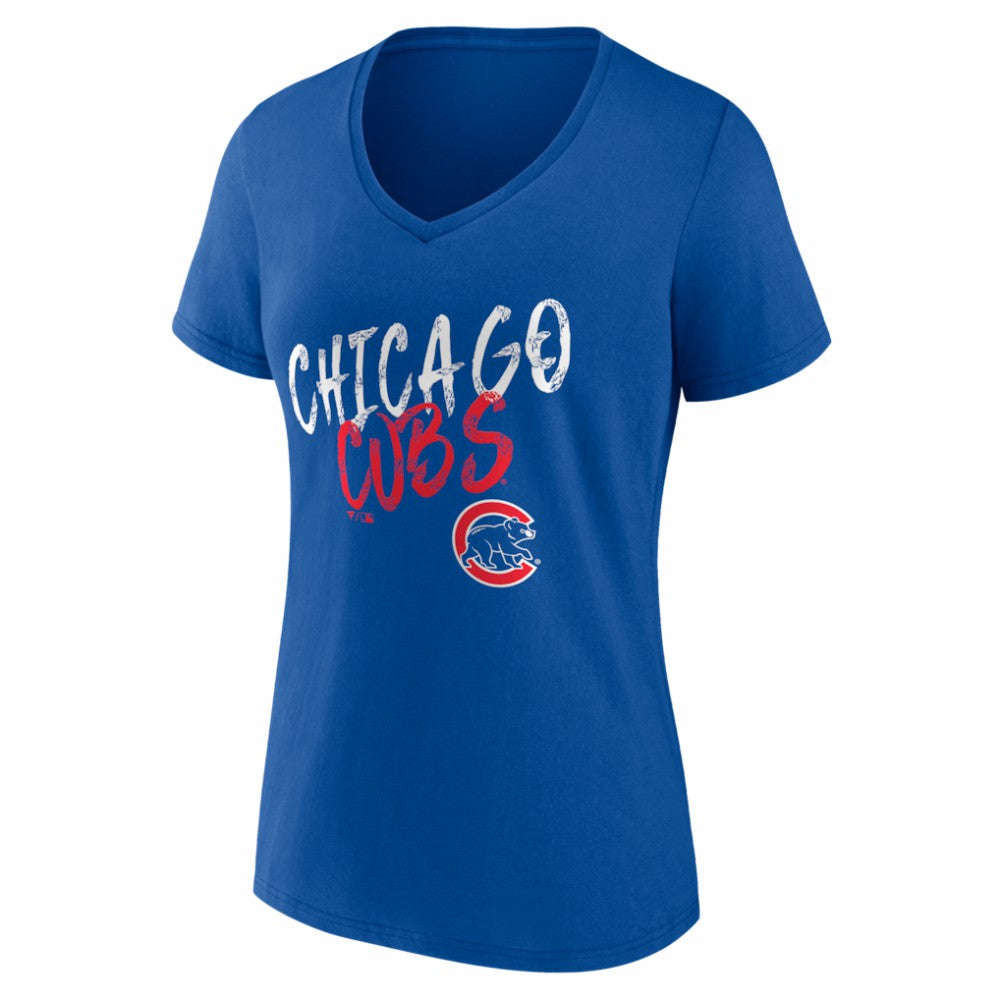 Chicago Cubs Women's Hustle Personalized Name & Number V-Neck T-Shirt | MLB Near me