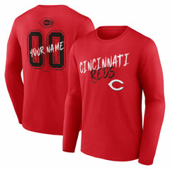 Cincinnati Reds  Hustle Personalized Name & Number Long Sleeve T-Shirt | MLB Online