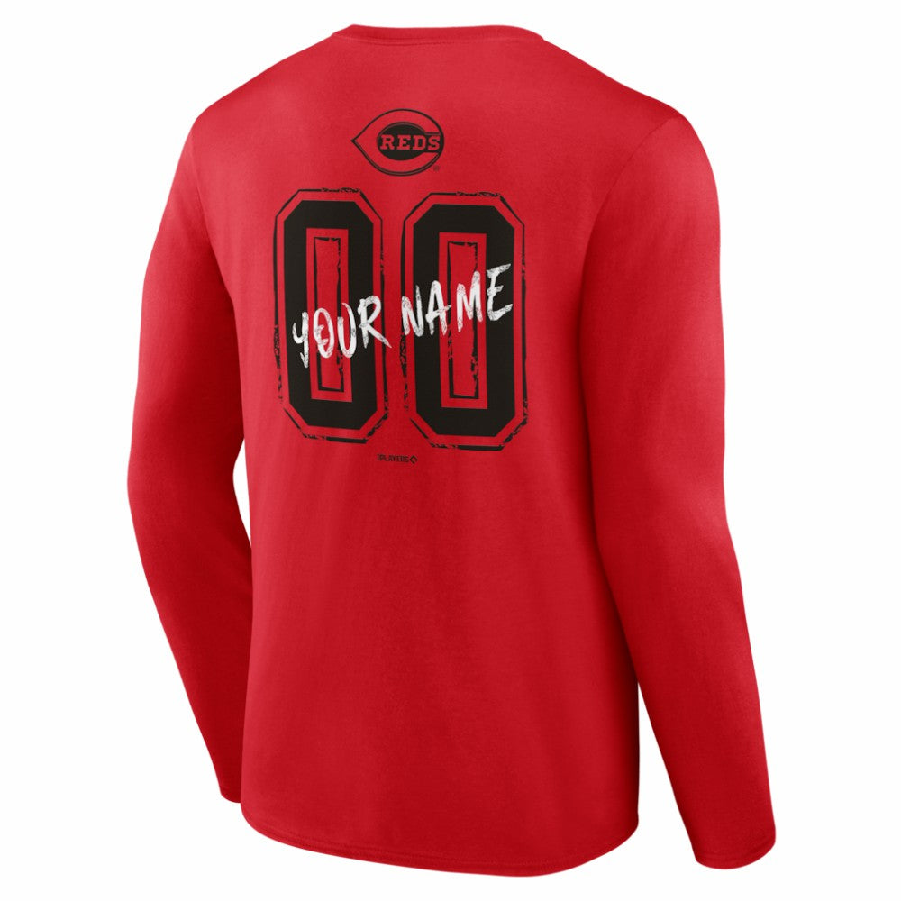 Cincinnati Reds  Hustle Personalized Name & Number Long Sleeve T-Shirt | MLB Online