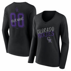 Colorado Rockies Women's Hustle Personalized Name & Number Long Sleeve V-Neck T-Shirt | MLB Shop