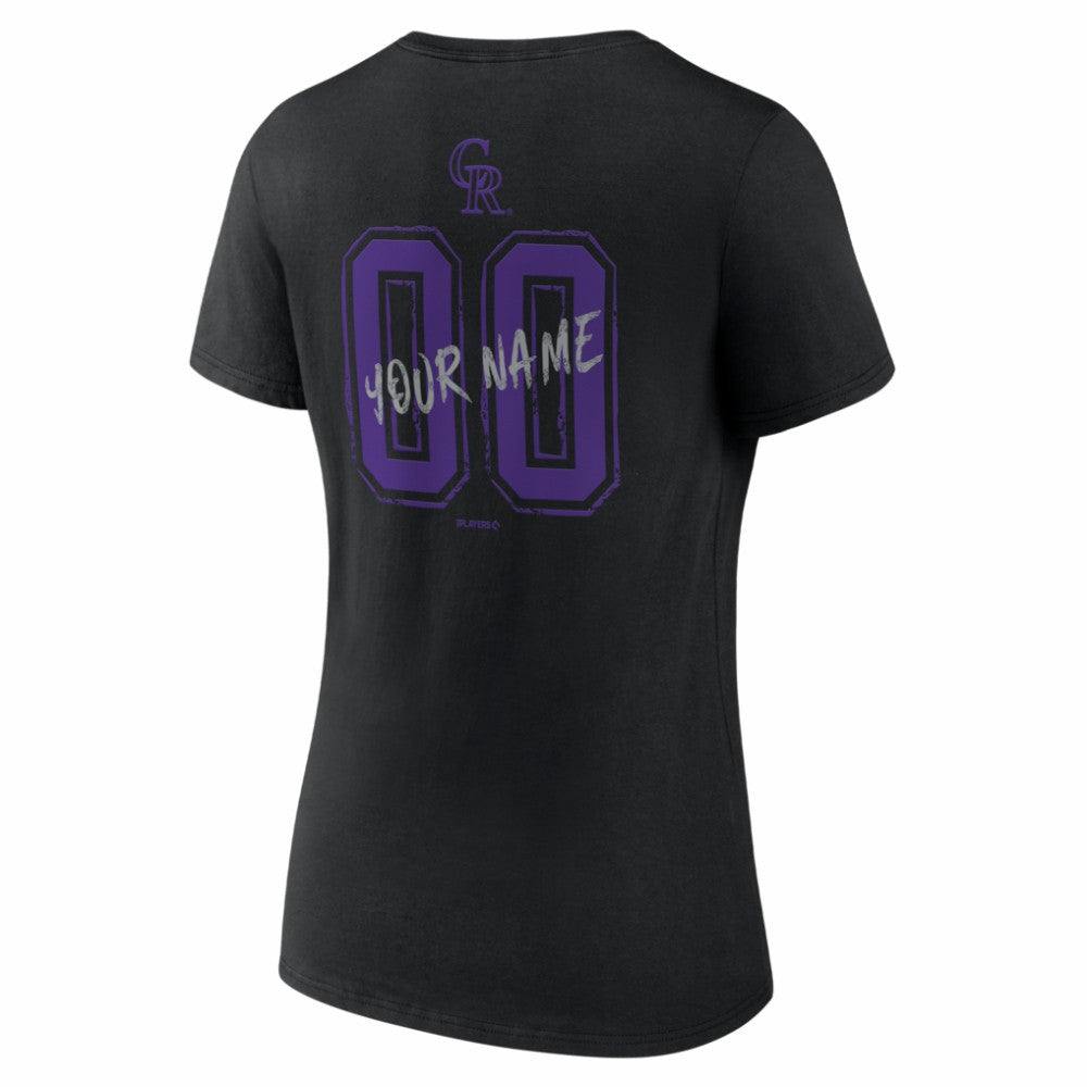 Colorado Rockies Women's Hustle Personalized Name & Number V-Neck T-Shirt | MLB On Sale