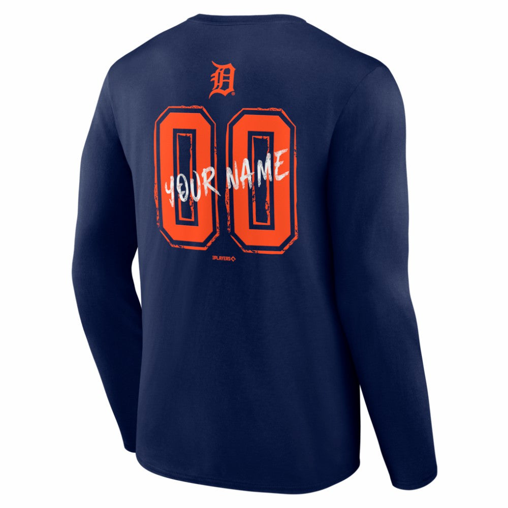 Detroit Tigers  Hustle Personalized Name & Number Long Sleeve T-Shirt | MLB Sale