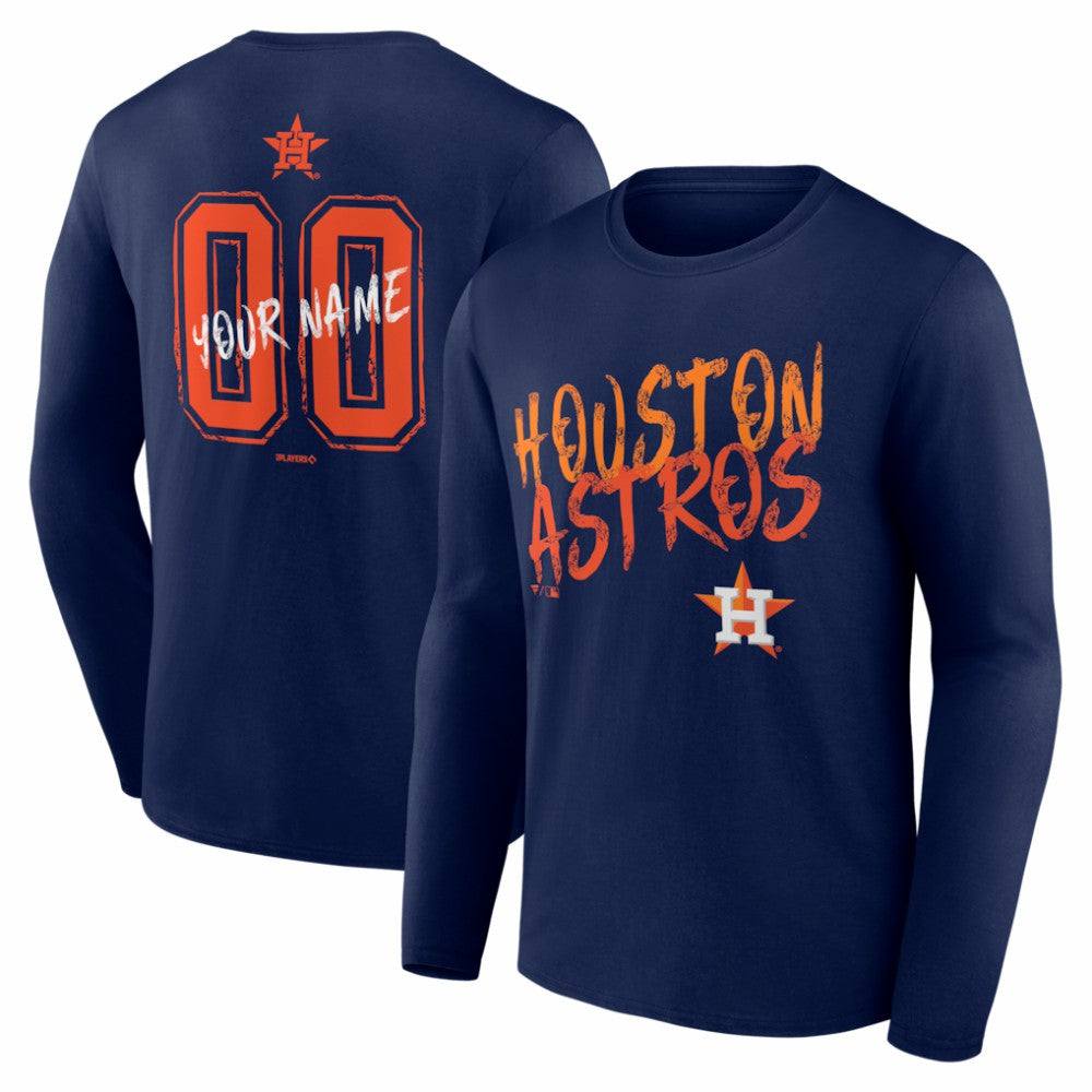 Houston Astros  Hustle Personalized Name & Number Long Sleeve T-Shirt | MLB New