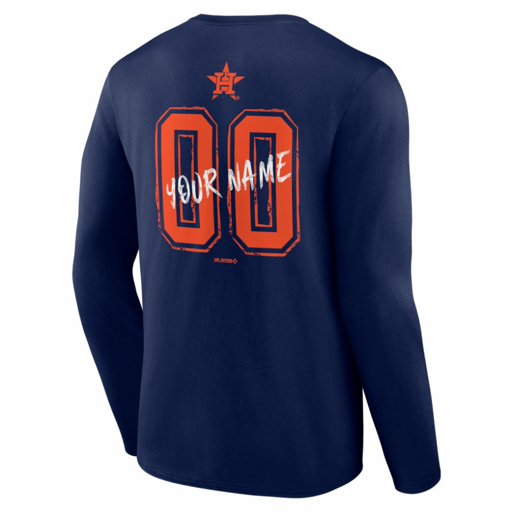 Houston Astros  Hustle Personalized Name & Number Long Sleeve T-Shirt | MLB New