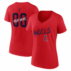 Los Angeles Angels Women's Hustle Personalized Name & Number V-Neck T-Shirt | MLB Online