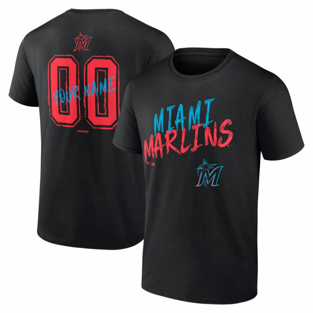 Miami Marlins  Hustle Personalized Name & Number T-Shirt | MLB Outlet