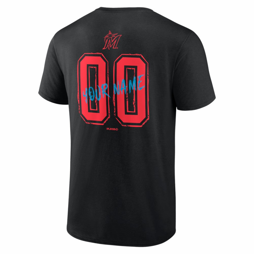 Miami Marlins  Hustle Personalized Name & Number T-Shirt | MLB Outlet