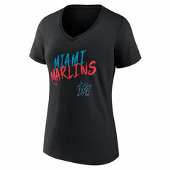 Miami Marlins Women's Hustle Personalized Name & Number V-Neck T-Shirt | MLB Near me