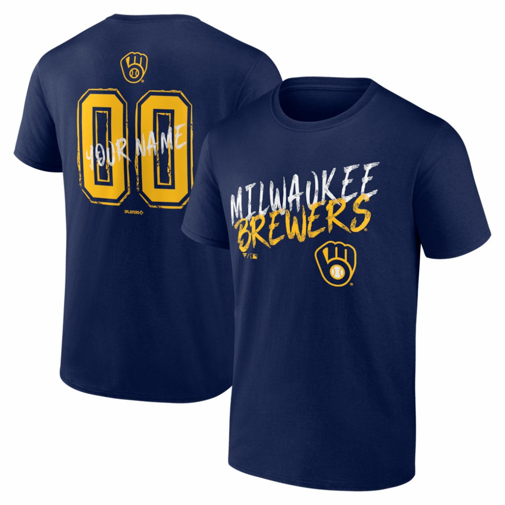 Milwaukee Brewers  Hustle Personalized Name & Number T-Shirt | MLB Near me
