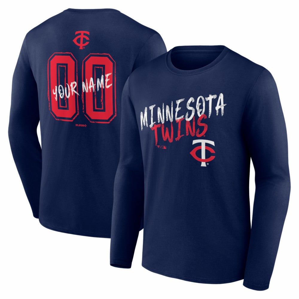 Minnesota Twins  Hustle Personalized Name & Number Long Sleeve T-Shirt | MLB On Sale