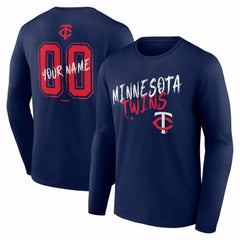 Minnesota Twins  Hustle Personalized Name & Number Long Sleeve T-Shirt | MLB On Sale