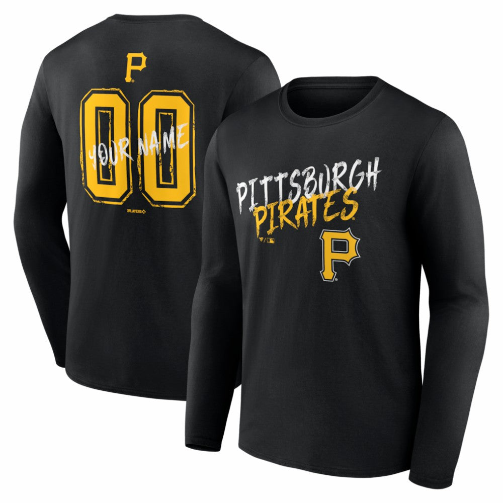Pittsburgh Pirates  Hustle Personalized Name & Number Long Sleeve T-Shirt | MLB New