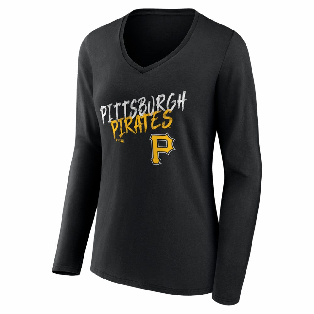 Pittsburgh Pirates Women's Hustle Personalized Name & Number Long Sleeve V-Neck T-Shirt | MLB Online