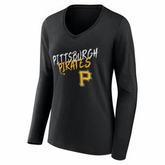 Pittsburgh Pirates Women's Hustle Personalized Name & Number Long Sleeve V-Neck T-Shirt | MLB Online