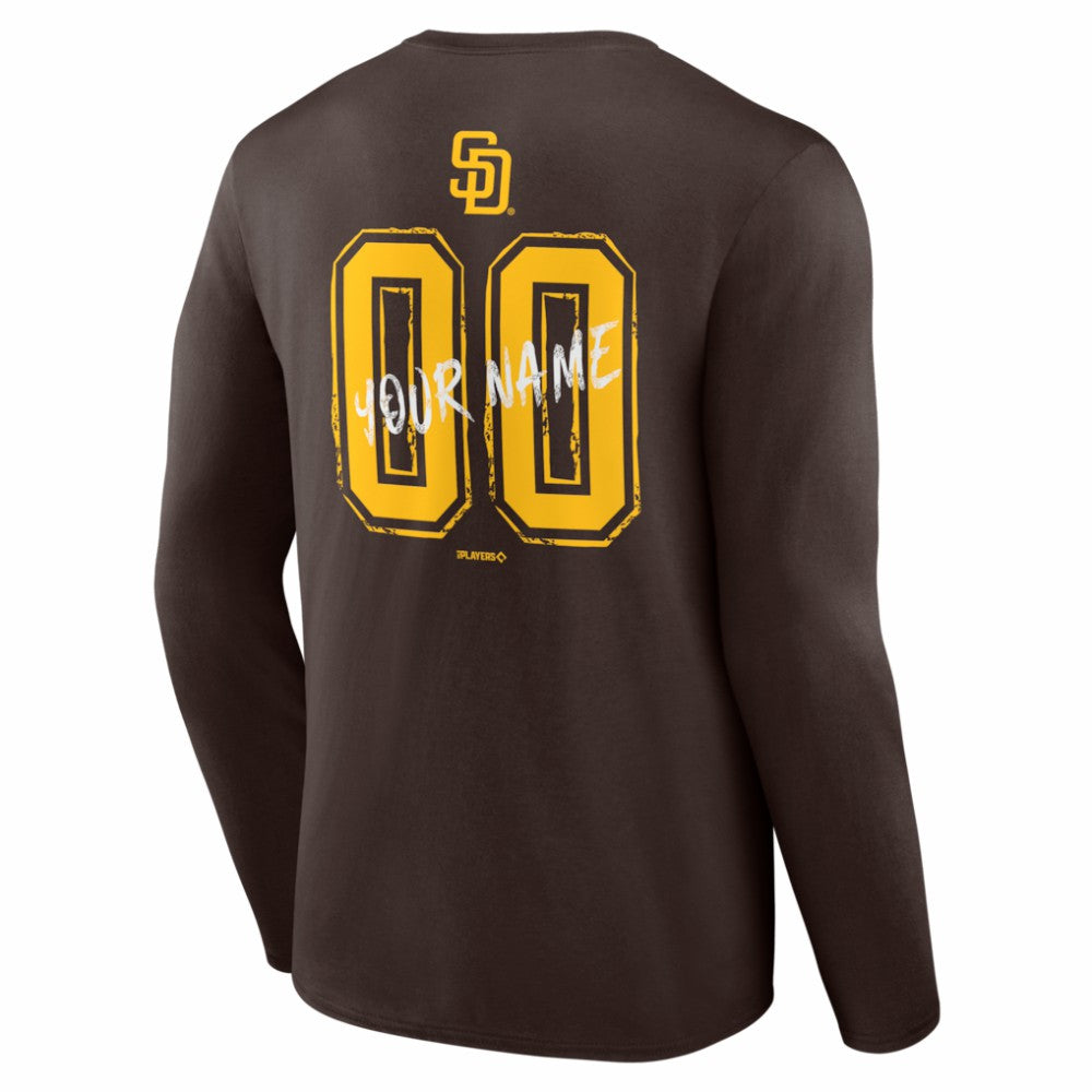 San Diego Padres  Hustle Personalized Name & Number Long Sleeve T-Shirt | MLB Shop