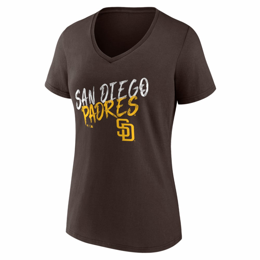 San Diego Padres Women's Hustle Personalized Name & Number V-Neck T-Shirt | MLB On Sale