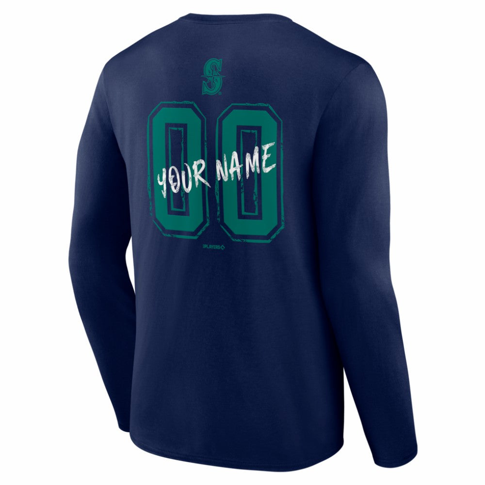 Seattle Mariners  Hustle Personalized Name & Number Long Sleeve T-Shirt | MLB Discount