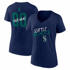 Seattle Mariners Women's Hustle Personalized Name & Number V-Neck T-Shirt | MLB Near me