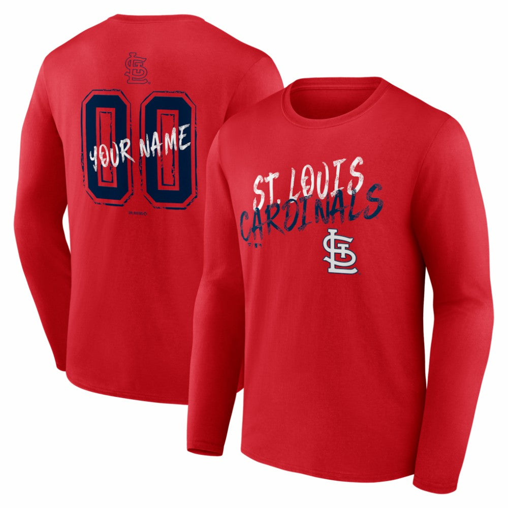 St. Louis Cardinals  Hustle Personalized Name & Number Long Sleeve T-Shirt | MLB US
