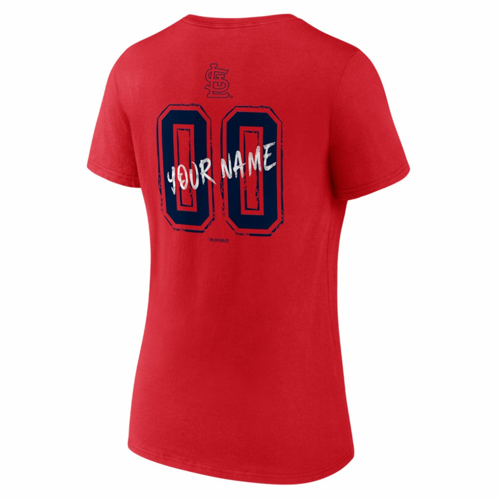 St. Louis Cardinals Women's Hustle Personalized Name & Number V-Neck T-Shirt | MLB Shop