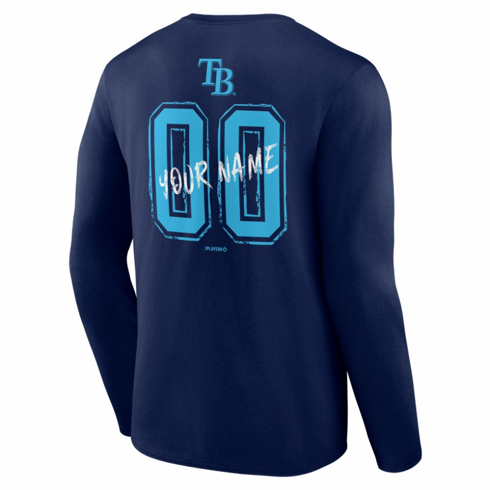 Tampa Bay Rays  Hustle Personalized Name & Number Long Sleeve T-Shirt | MLB Discount