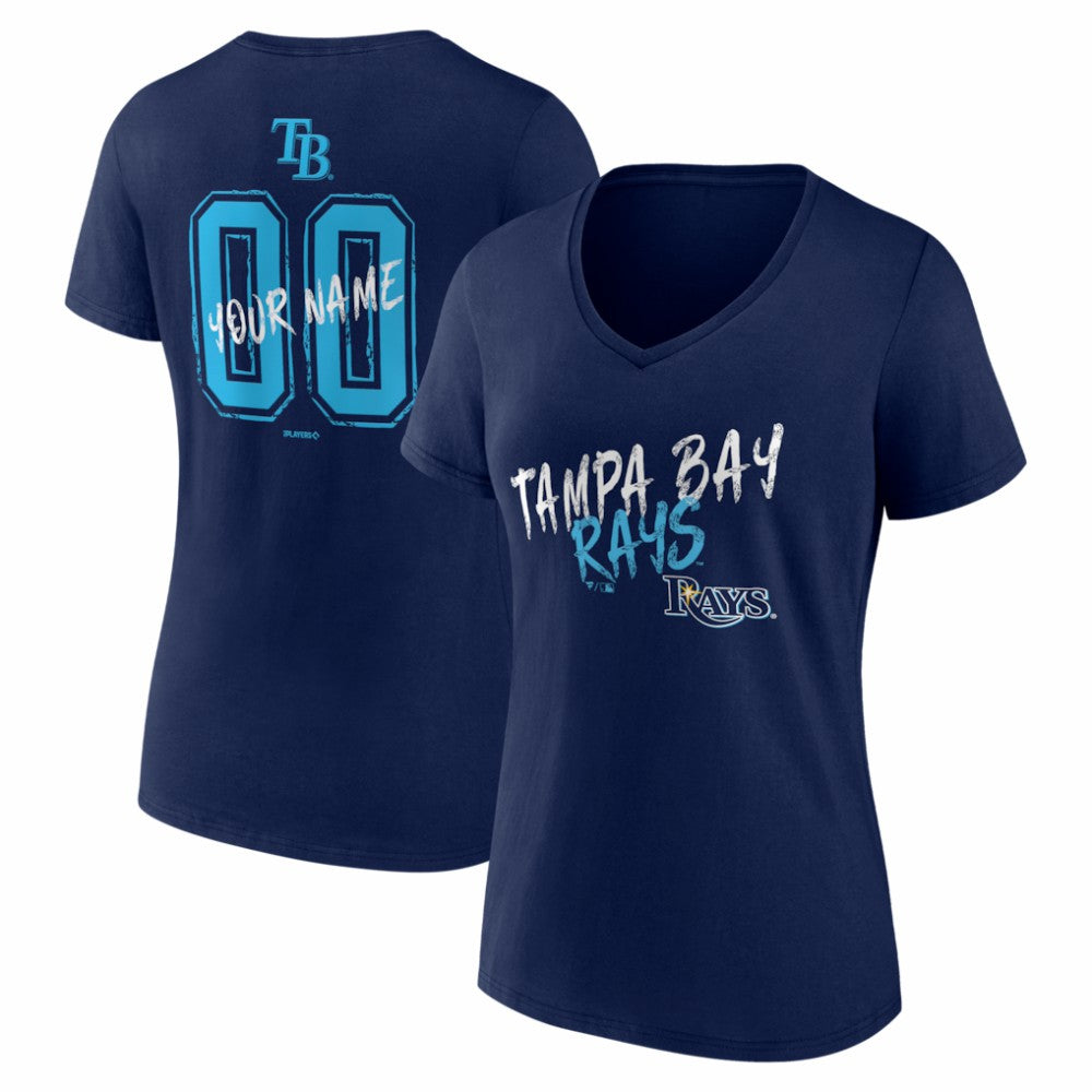 Tampa Bay Rays Women's Hustle Personalized Name & Number V-Neck T-Shirt | MLB Shop