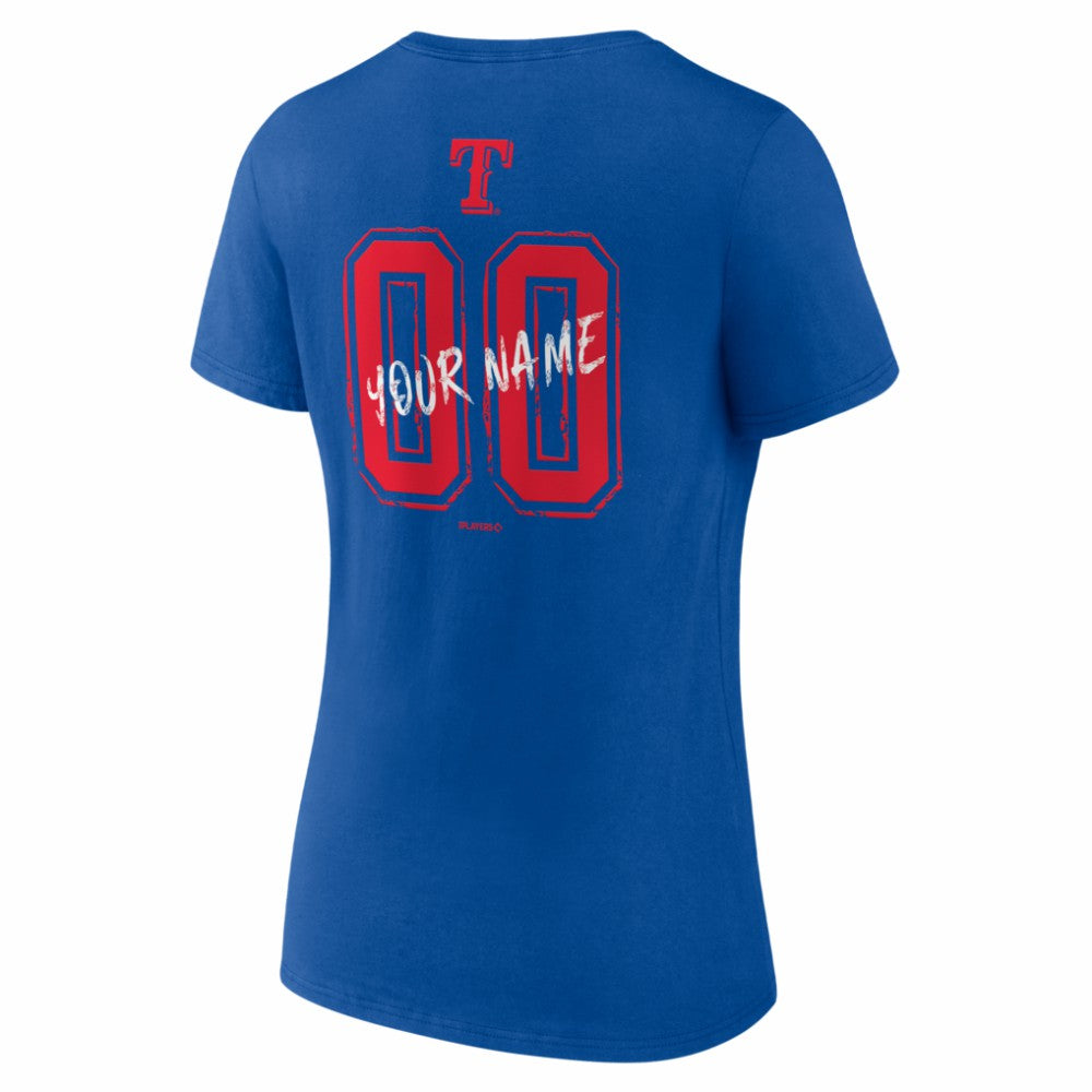 Texas Rangers Women's Hustle Personalized Name & Number V-Neck T-Shirt | MLB US