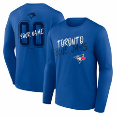 Toronto Blue Jays  Hustle Personalized Name & Number Long Sleeve T-Shirt | MLB Outlet
