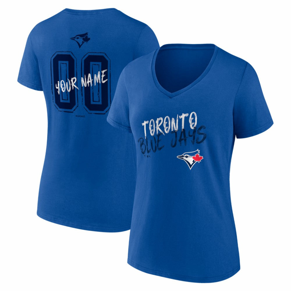 Toronto Blue Jays Women's Hustle Personalized Name & Number V-Neck T-Shirt | MLB US