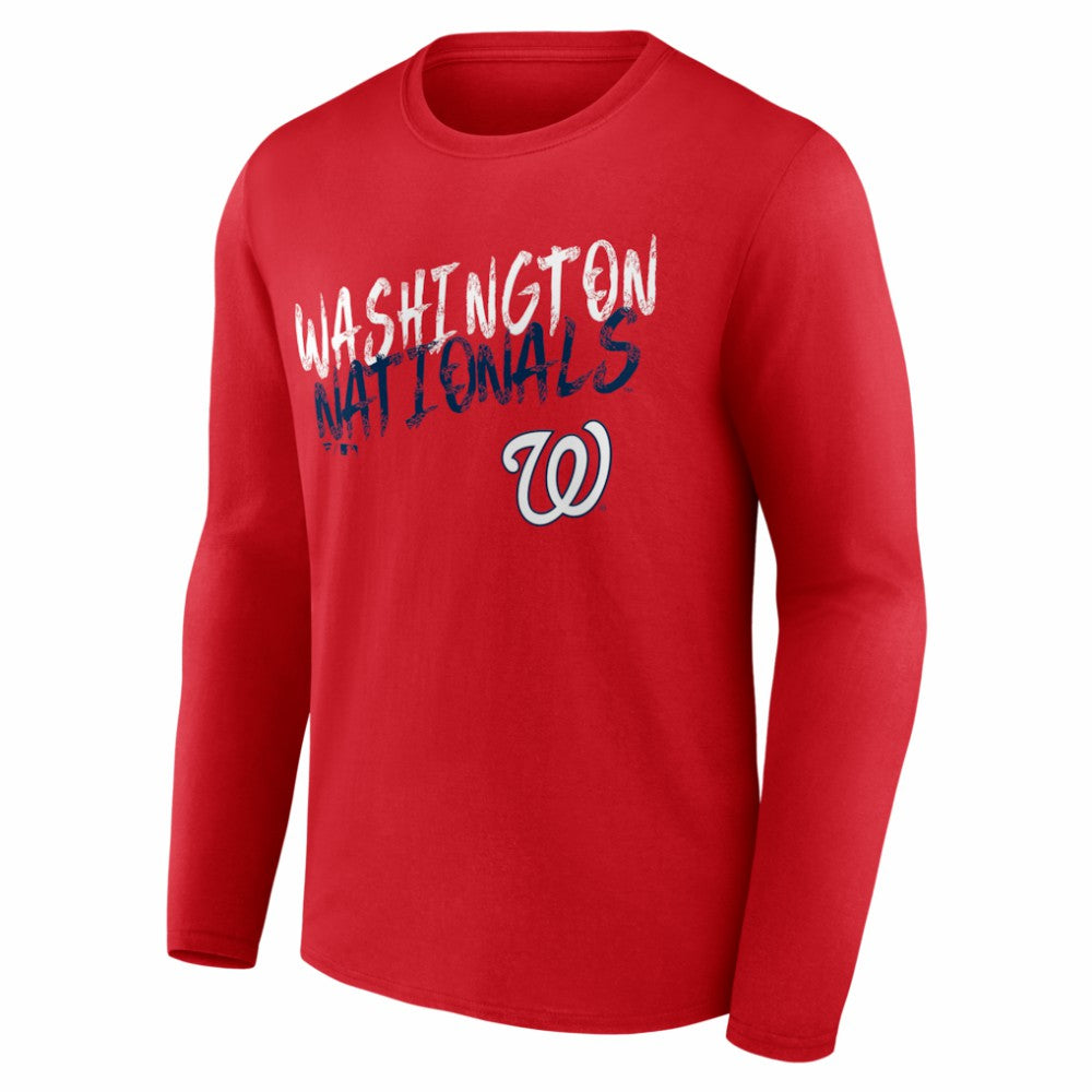 Washington Nationals  Hustle Personalized Name & Number Long Sleeve T-Shirt | MLB Discount