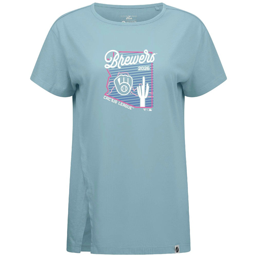 Milwaukee Brewers Levelwear Women's Influx Spring Training Sunrise Bold T-Shirt | MLB New