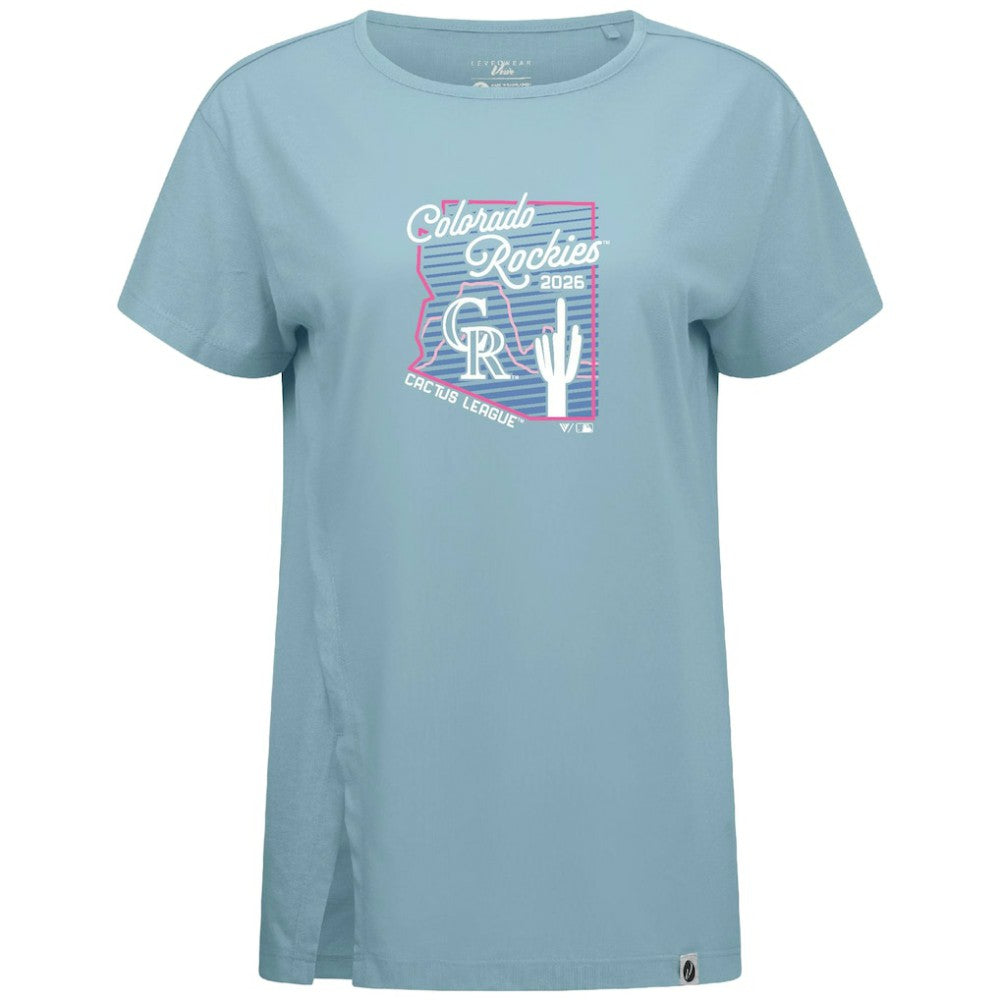 Colorado Rockies Levelwear Women's Influx Spring Training Sunrise Bold T-Shirt | MLB Near me