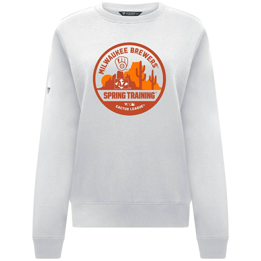Milwaukee Brewers Levelwear Women's Yvette Spring Training Badge Bold Sweatshirt | MLB On Sale