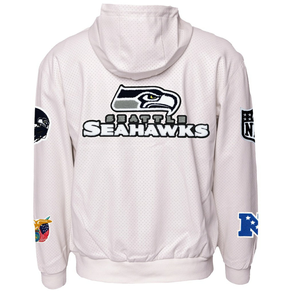 Seattle Seahawks  Jeff Hamilton Vegan Leather Full-Zip Hooded Jacket