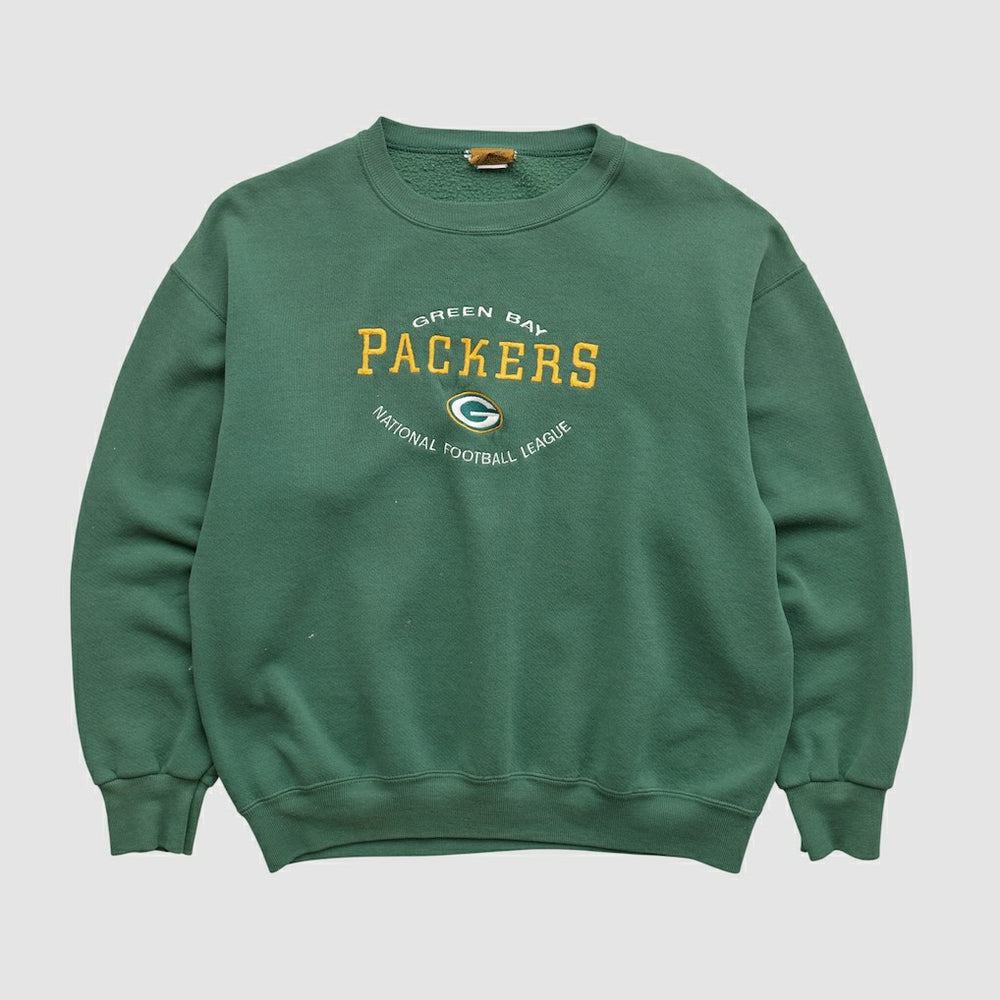 Green Bay Packers Fanatics Nutmeg 90s Pullover Sweatshirt
