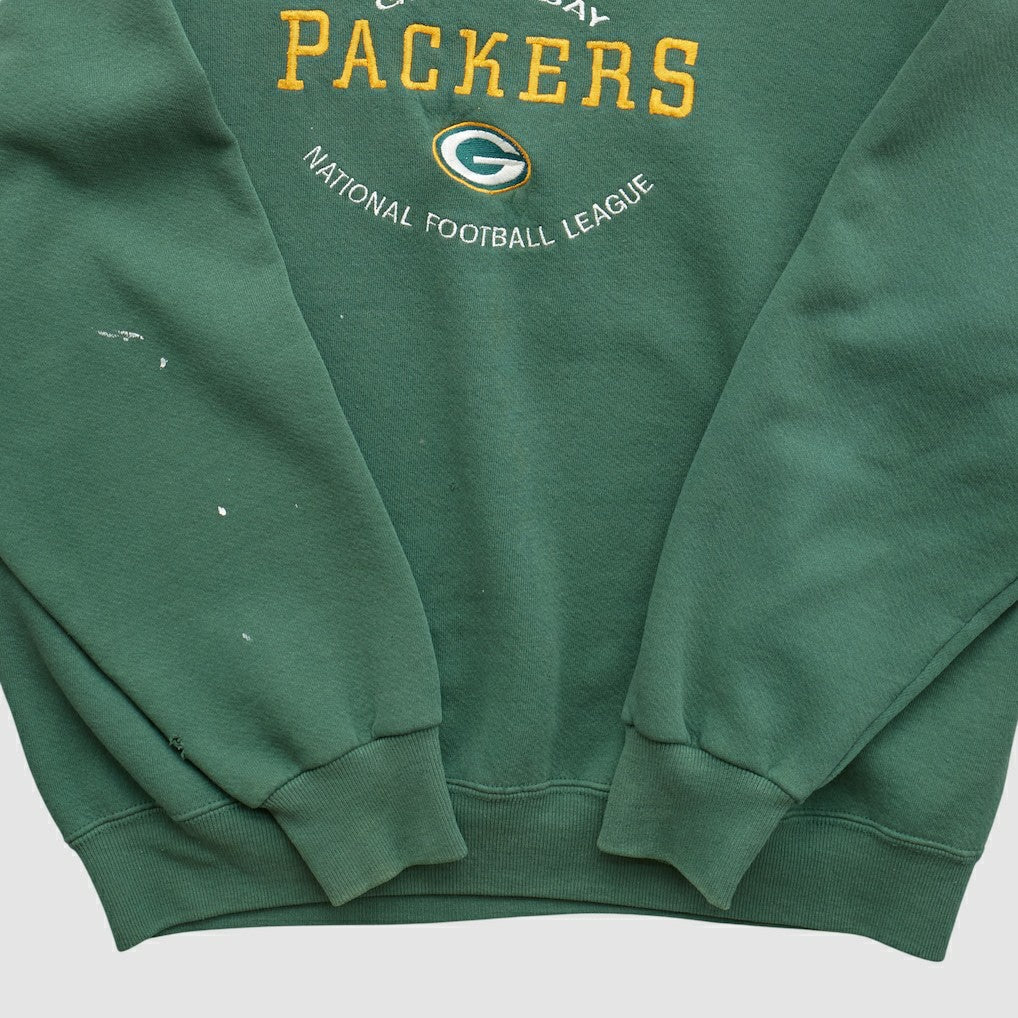 Green Bay Packers Fanatics Nutmeg 90s Pullover Sweatshirt