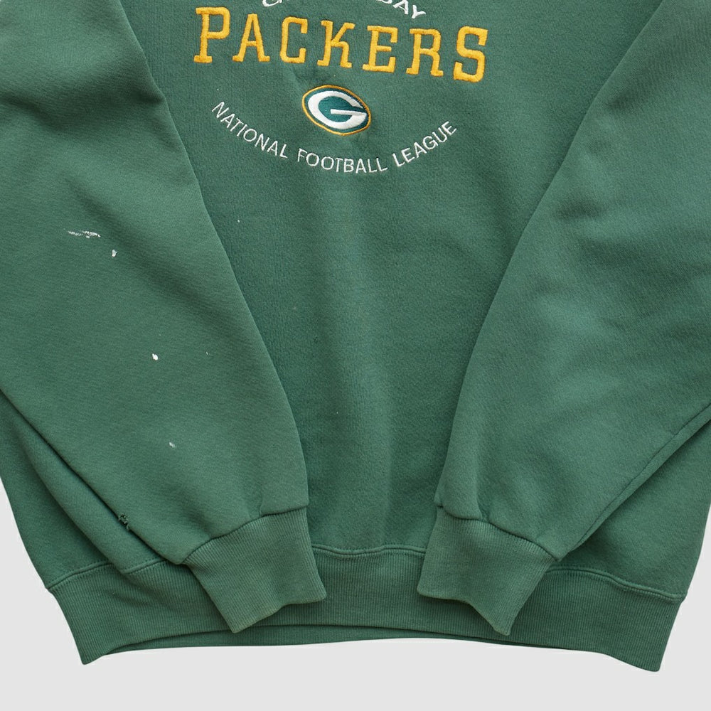 Green Bay Packers Fanatics Nutmeg 90s Pullover Sweatshirt