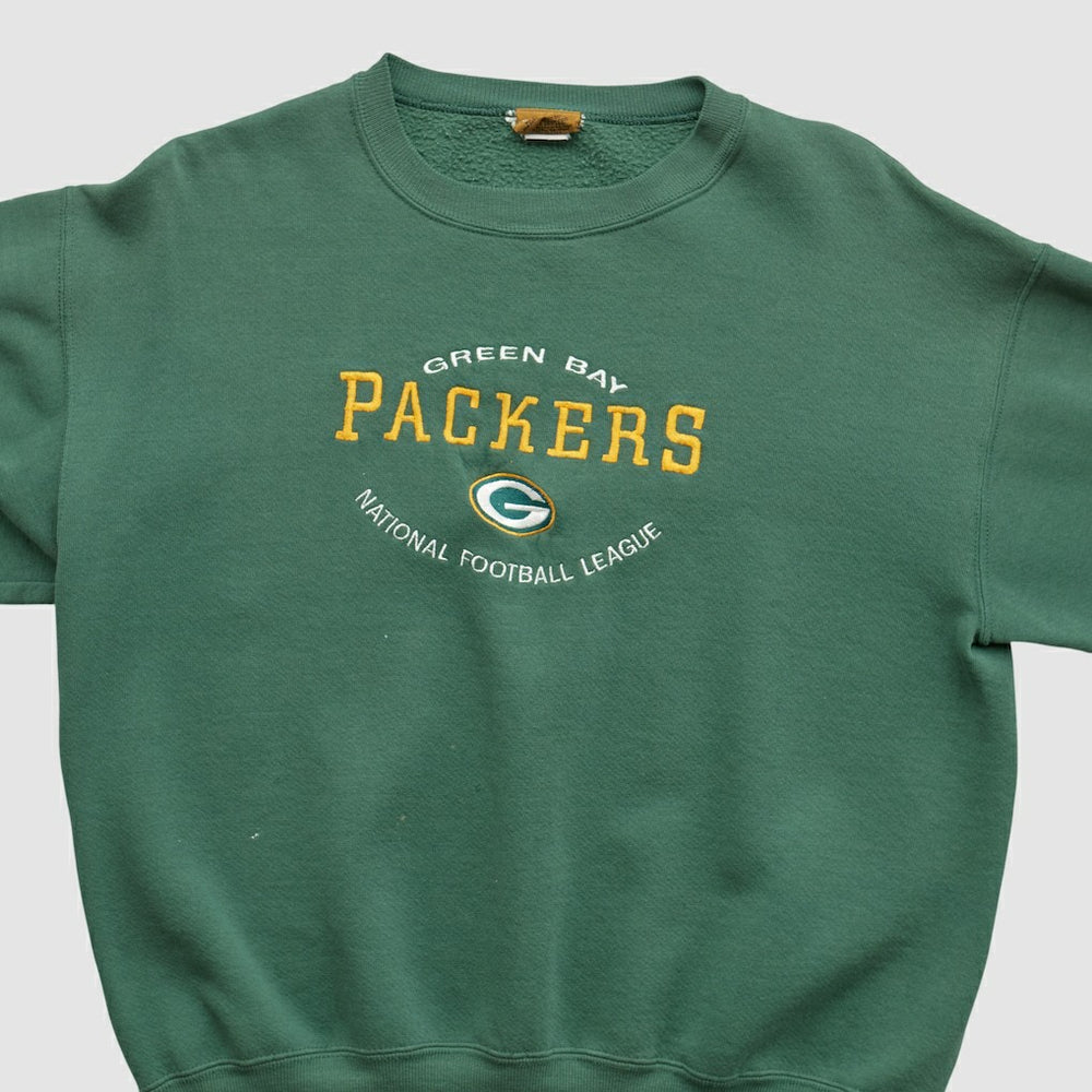Green Bay Packers Fanatics Nutmeg 90s Pullover Sweatshirt