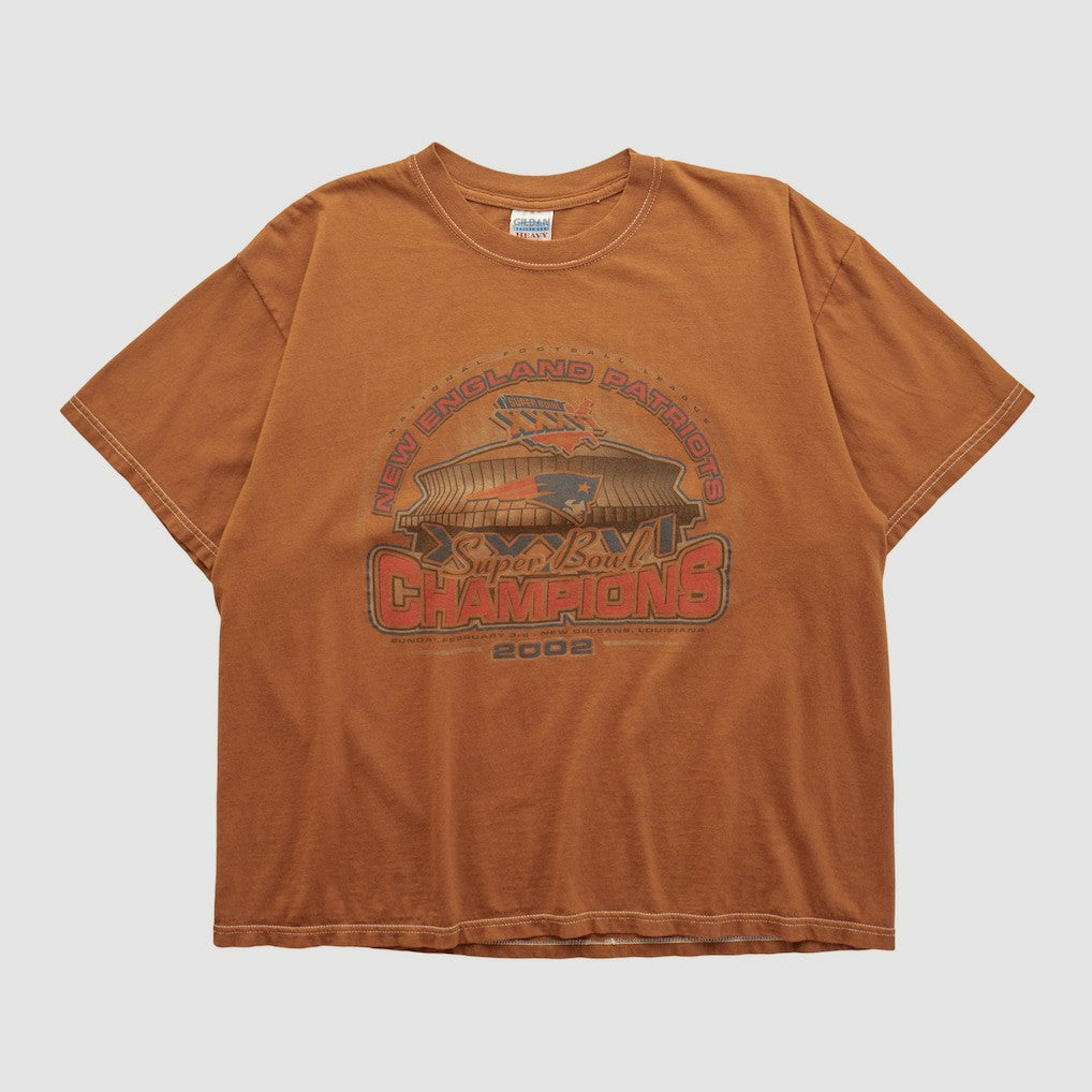 New England Patriots Fanatics Super Bowl XXXVI Gildan 2002 T-shirt