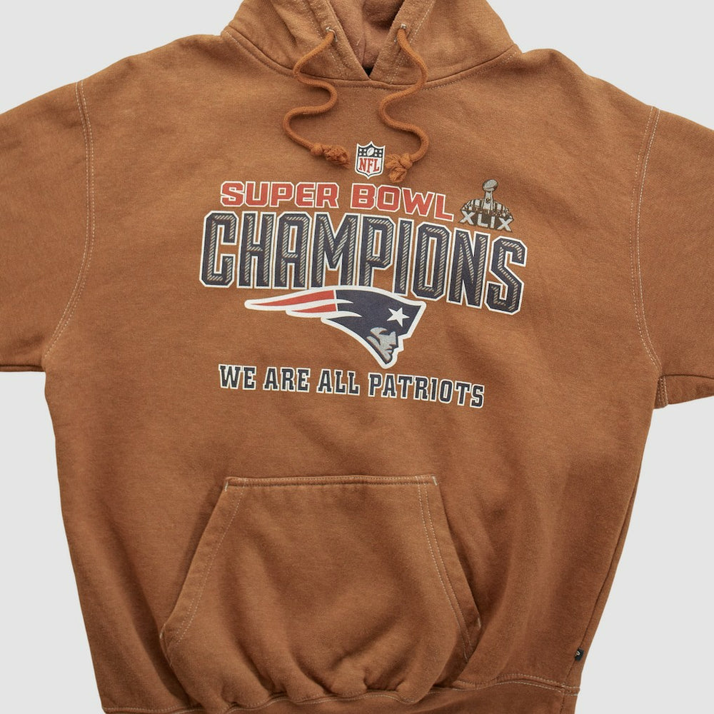 New England Patriots Fanatics Super Bowl XLIX Pennant Sportswear 2015 Hooded Pullover Sweatshirt