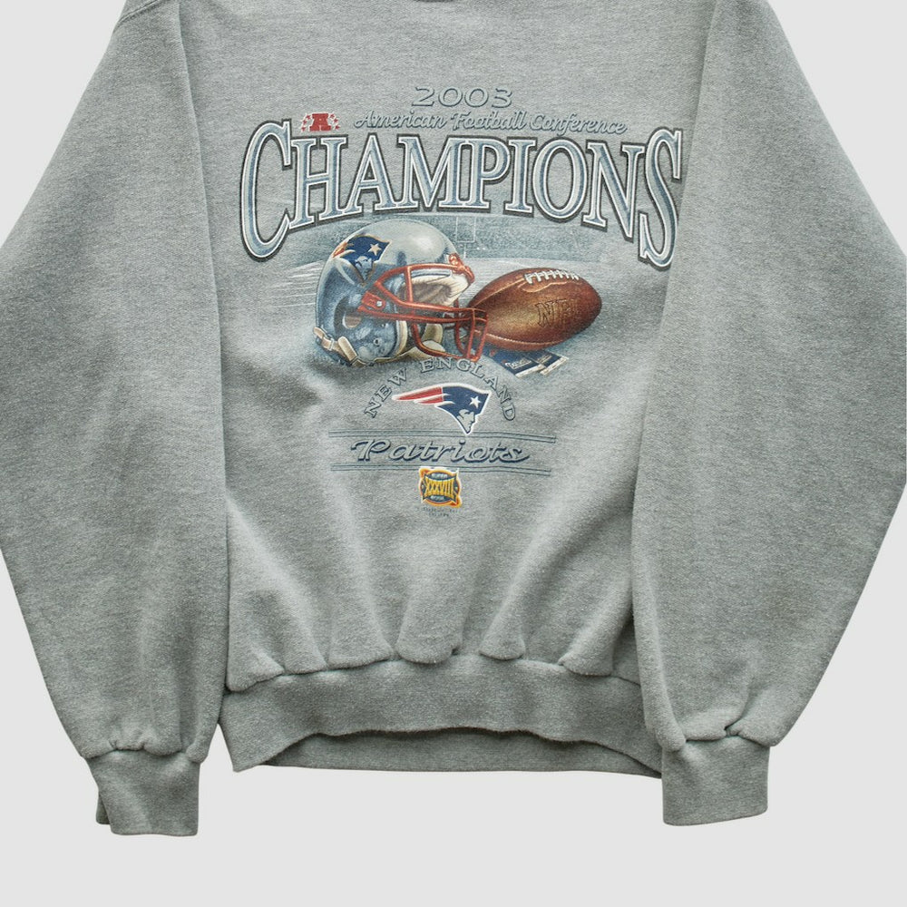New England Patriots Fanatics American Football Conference Jerzees 2003 Pullover Sweatshirt